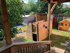 Outdoor play area at Leaps and Bounds Day Nursery